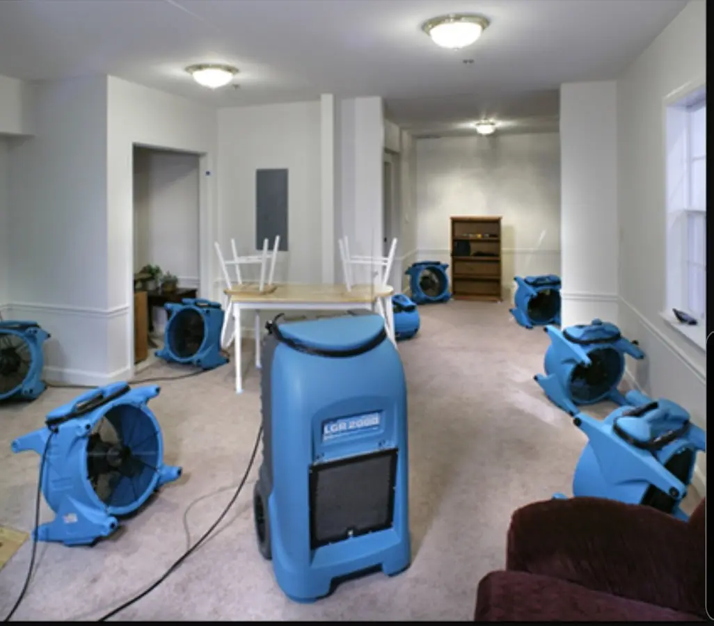 Air movers and dehumidifier setup for Water Extraction & Removal in Palm Bay